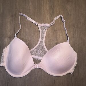 Elegant Lace Racerback Bra - Light Pink